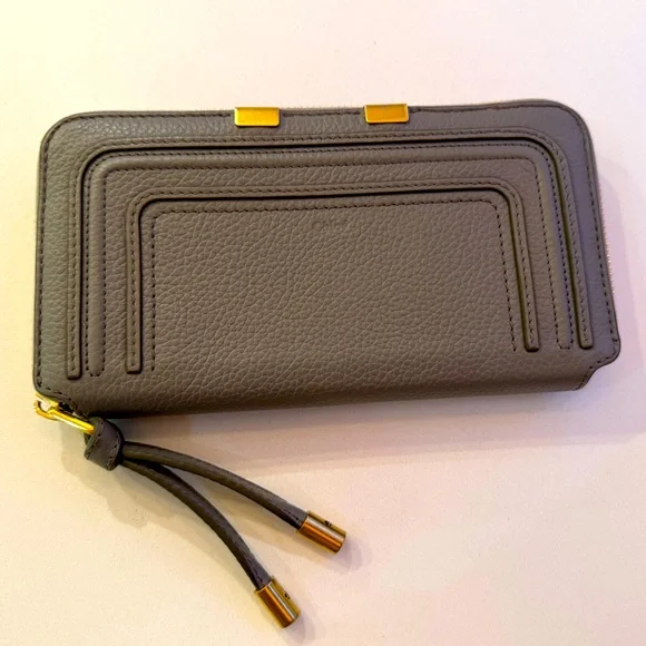 Chloe Marcie Full Zip Around Continental Wallet Gray - Picture 2 of 15